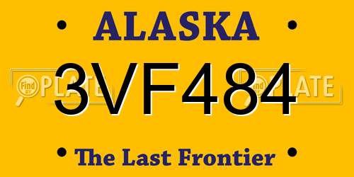 3VF484 Alaska License Plate