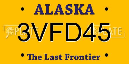 3VFD45 Alaska License Plate
