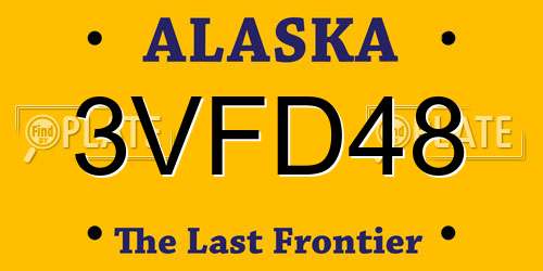 3VFD48 Alaska License Plate