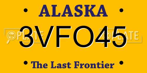 3VFO45 Alaska License Plate