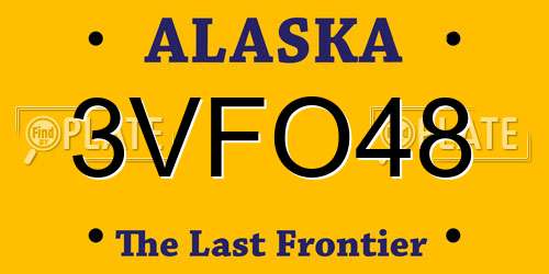 3VFO48 Alaska License Plate