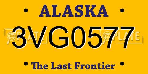 3VG0577 Alaska License Plate