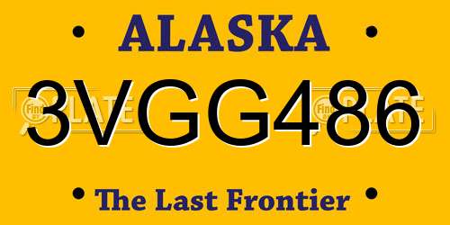 3VGG486 Alaska License Plate