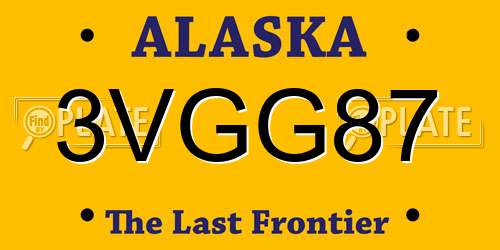 3VGG87 Alaska License Plate