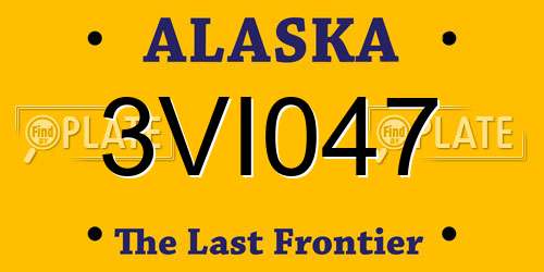 3VI047 Alaska License Plate