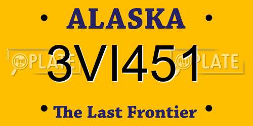 3VI451 Alaska License Plate
