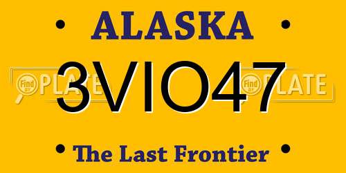 3VIO47 Alaska License Plate
