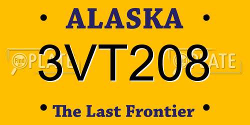 3VT208 Alaska License Plate