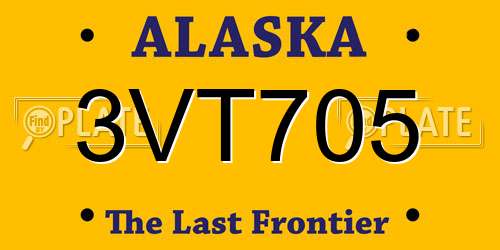 3VT705 Alaska License Plate