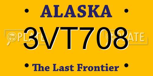 3VT708 Alaska License Plate