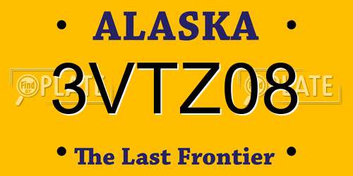 3VTZ08 Alaska License Plate