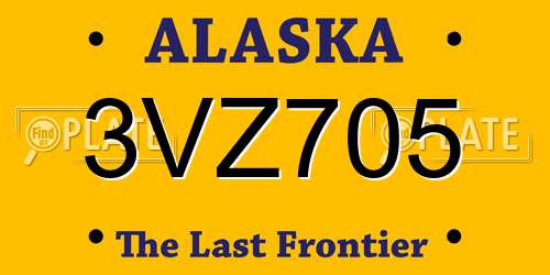 3VZ705 Alaska License Plate