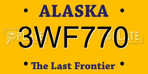 3WF770 Alaska License Plate