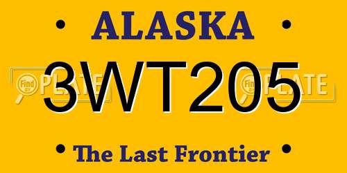 3WT205 Alaska License Plate