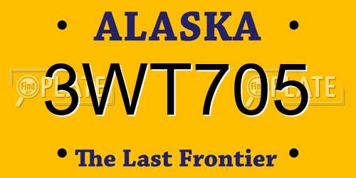 3WT705 Alaska License Plate