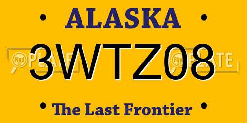 3WTZ08 Alaska License Plate