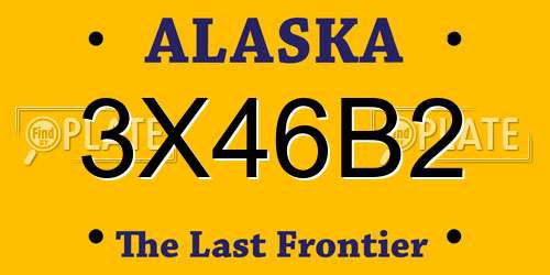 3X46B2 Alaska License Plate
