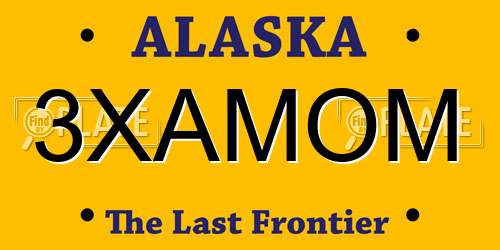 3XAMOM Alaska License Plate