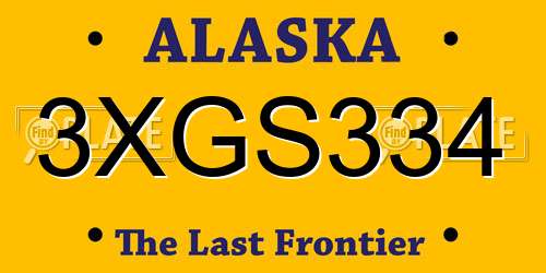 3XGS334 Alaska License Plate