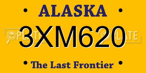 3XM620 Alaska License Plate
