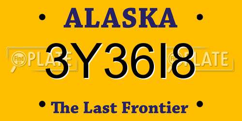 3Y36I8 Alaska License Plate