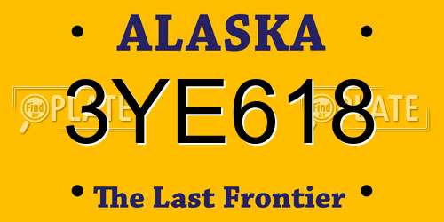 3YE618 Alaska License Plate