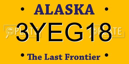 3YEG18 Alaska License Plate
