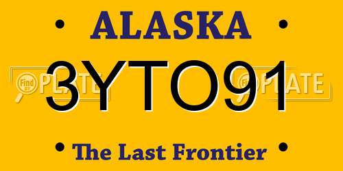 3YTO91 Alaska License Plate