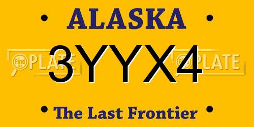 3YYX4 Alaska License Plate