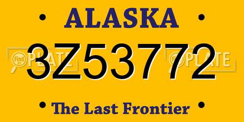 3Z53772 Alaska License Plate