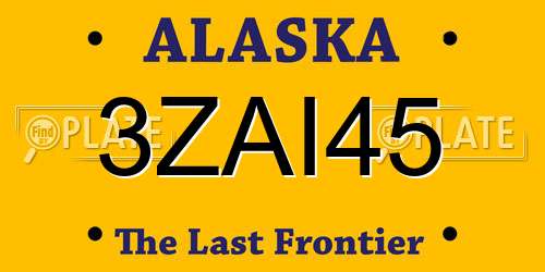 3ZAI45 Alaska License Plate