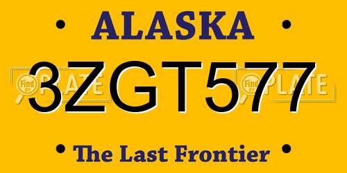 3ZGT577 Alaska License Plate