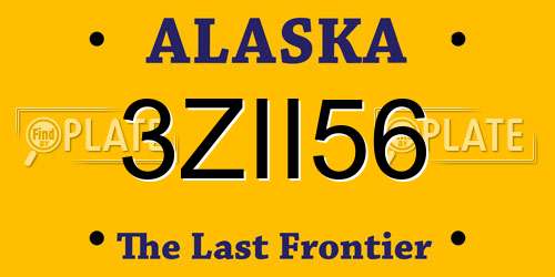 3ZII56 Alaska License Plate