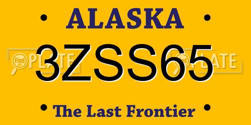 3ZSS65 Alaska License Plate