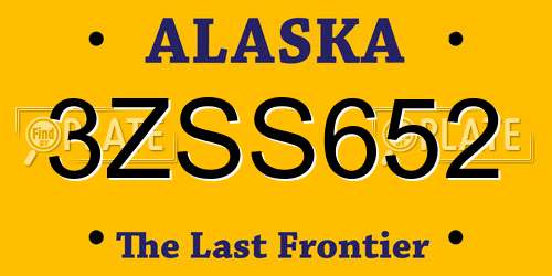 3ZSS652 Alaska License Plate