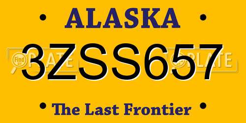 3ZSS657 Alaska License Plate