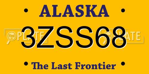 3ZSS68 Alaska License Plate