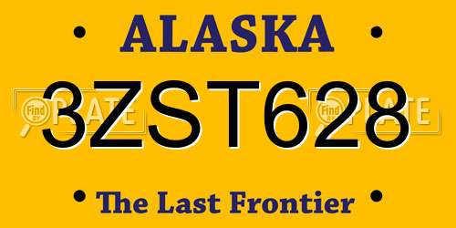3ZST628 Alaska License Plate