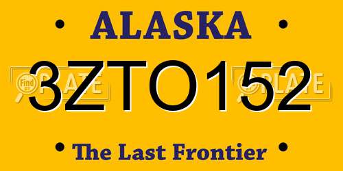 3ZTO152 Alaska License Plate