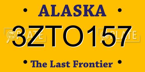3ZTO157 Alaska License Plate