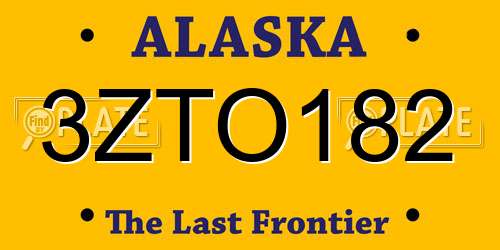 3ZTO182 Alaska License Plate