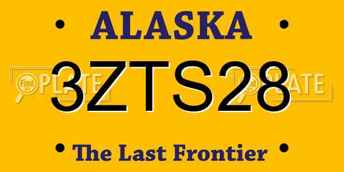 3ZTS28 Alaska License Plate