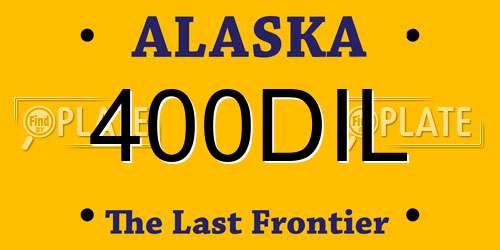 400DIL Alaska License Plate