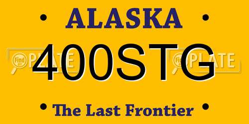 400STG Alaska License Plate