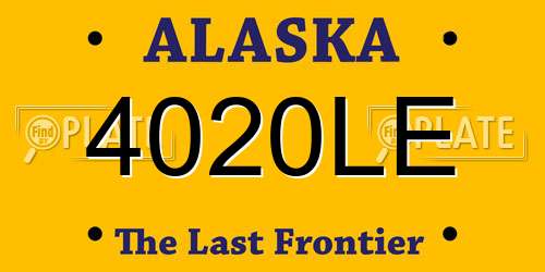 4020LE Alaska License Plate