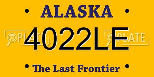 4022LE Alaska License Plate