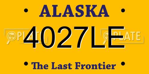 4027LE Alaska License Plate