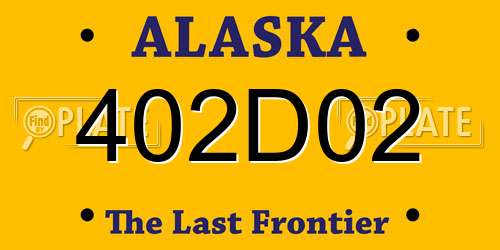 402D02 Alaska License Plate