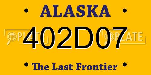 402D07 Alaska License Plate