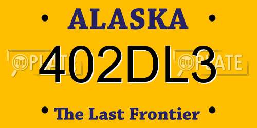 402DL3 Alaska License Plate